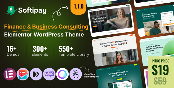 Softipay – Finance  Business Consulting WordPress Theme