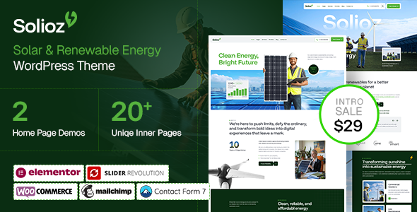 Solioz – Renewable Energy WordPress Theme