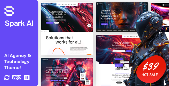 Spark AI – AI Agency  Technology WordPress Theme