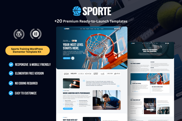 Sporte – Sports Training Elementor Template Kit