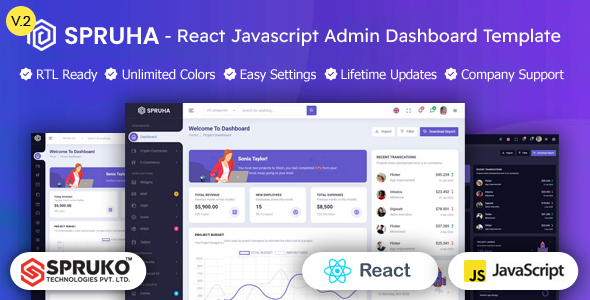 Spruha – ReactJS Admin  Dashboard Template