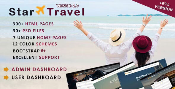 Star Travel – Travel, Tour, Hotel Booking  Admin Dashboard HTML5 Template