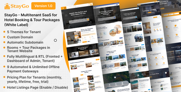 StayGo – Multitenant SAAS for Hotel Booking  Tour Packages (White Label)