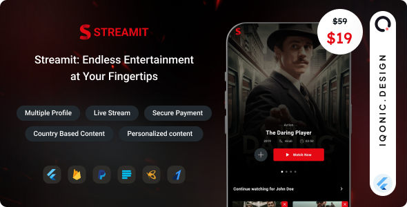 Streamit – OTT Streaming Flutter App (Add-on)