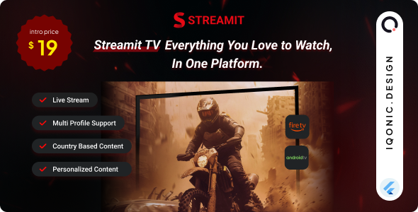 Streamit – OTT Streaming Flutter TV App (Add-on)