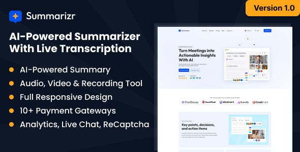 Summarizr – AI-powered Summarizer with Live Transcription