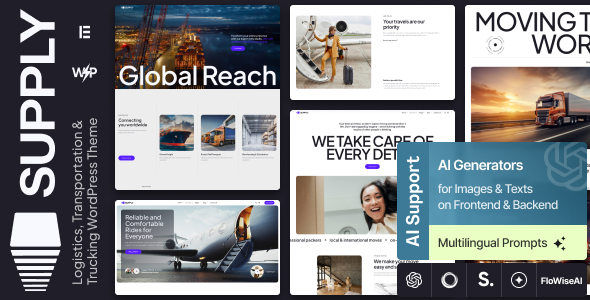Supply – Logistics, Transportation  Trucking WordPress Theme