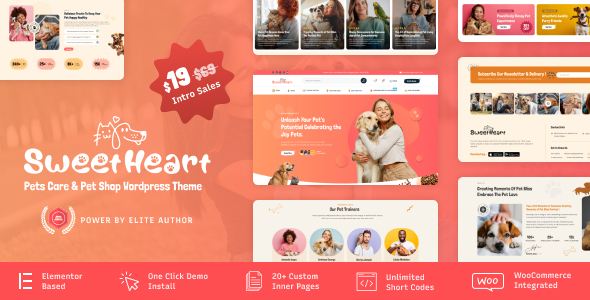 SweetHeart – Pet Care  Pet Shop WordPress Theme