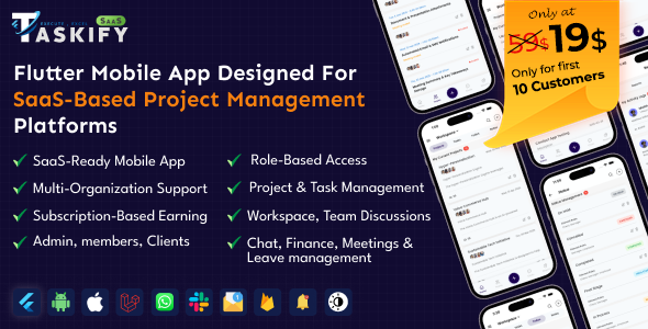 Taskify SaaS – Project Management  Task Manager Flutter App