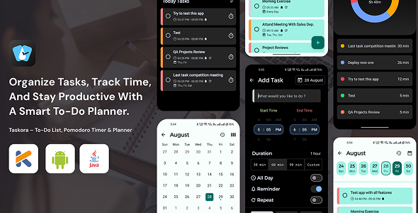 Taskora – To-Do List, Pomodoro Timer  Planner