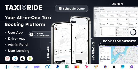 Taxi Ride – Taxi Booking App | Uber  Grab Clone with Flutter Driver, Rider  Laravel Admin Panel