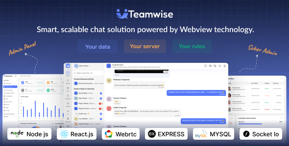 Teamwise – Slack Clone |  Chat App | Audio and Video Call | Realtime Messaging Saas Product