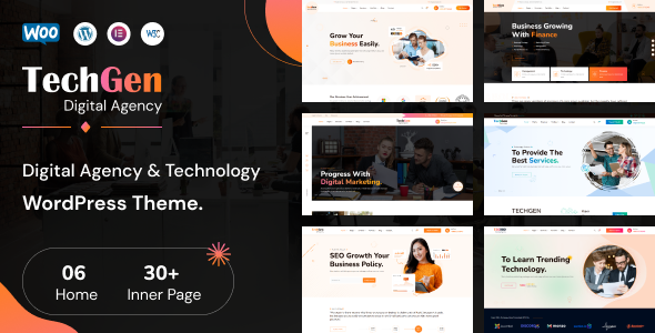TechGen – Digital Agency  Technology WordPress Theme