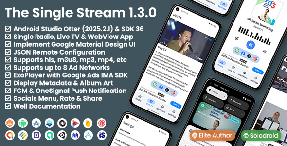 The Single Stream – Single Radio, Live TV  WebView App