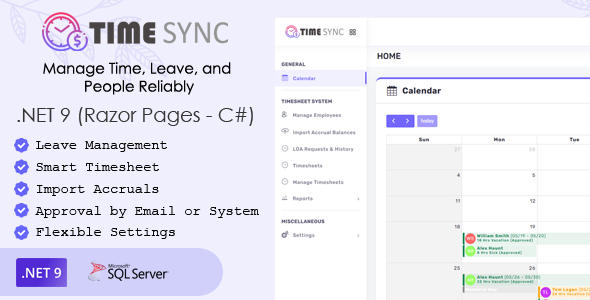 TimeSync – Timesheet  LOA Management (.NET 9 – Razor Pages – C#)