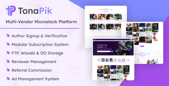 TonaPik – Multi Vendor Microstock Platform