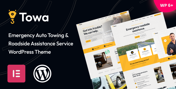 Towa – Emergency Auto Towing  Roadside Assistance Service WordPress Theme
