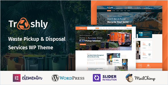 Trashly – Waste Pickup  Disposal Services WordPress Theme