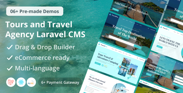 TravelPro – Adventure Tours and Travel Agency Laravel CMS With Live Page Builder