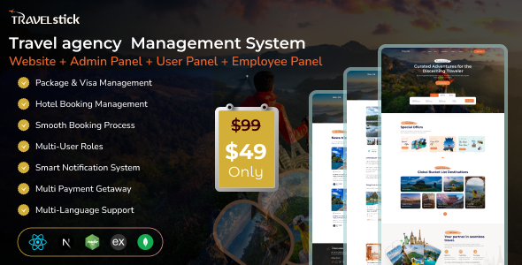Travelstick – Smart  Scalable Travel Management System | Admin | Employee | User Panel (MERN)