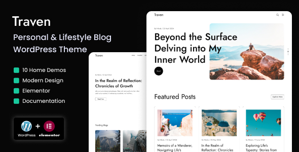 Traven – Personal  Lifestyle Blog WordPress Theme