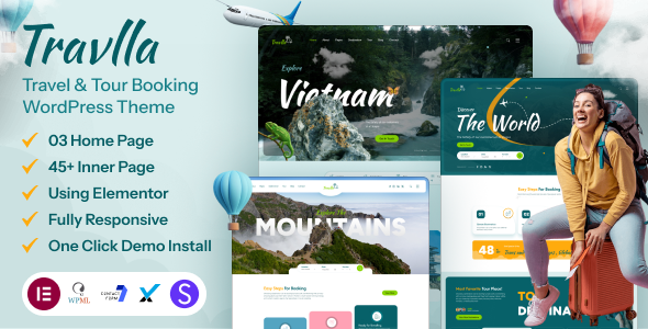 Travlla- Travel  Tour Booking Agency WordPress Theme