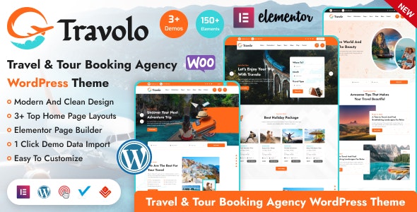 Travolo – Travel Agency  Tour Booking WordPress Theme
