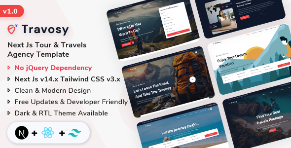 Travosy – React Next Js Tour  Travels Agency Template