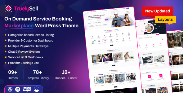 Truelysell – On Demand Service Booking Marketplace WordPress Theme
