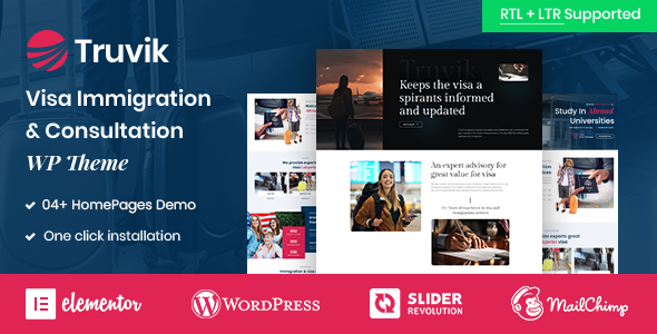 Truvik – Immigration Consulting WordPress Theme + RTL