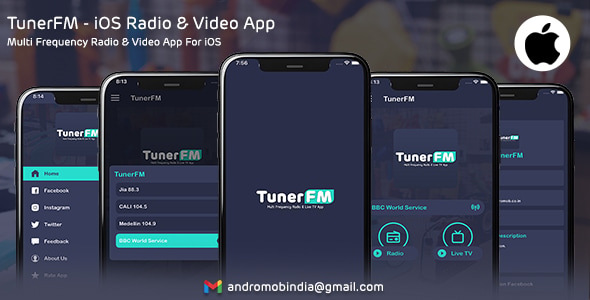 TunerFM – iOS Radio  Live TV App (Multi Frequency)