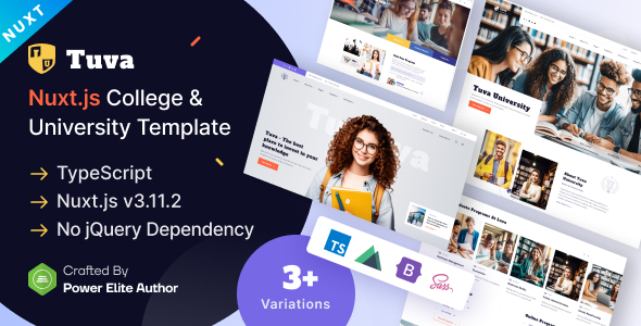 Tuva – College University Vue Nuxtjs Template
