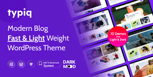 Typiq – Modern  Lightweight Blog WordPress Theme