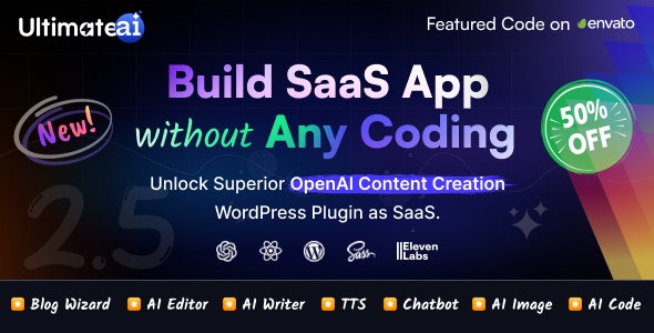 UltimateAI - OpenAI Content Generation WordPress App as SaaS
