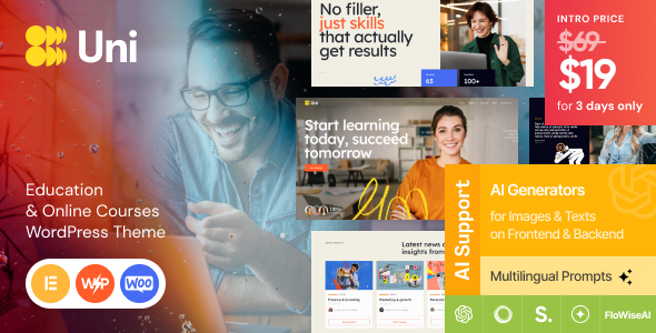 Uni – Education  Online Courses WordPress Theme