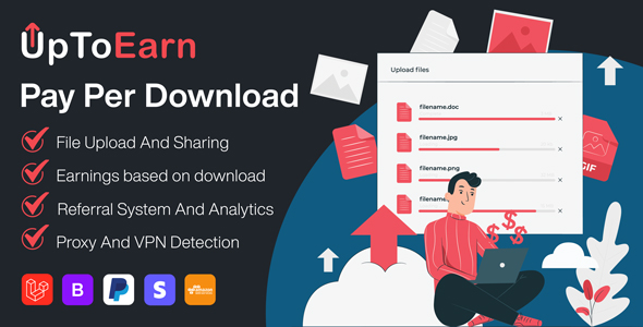 UpToEarn – Pay Per Download Platform (SAAS) [Regular Version]