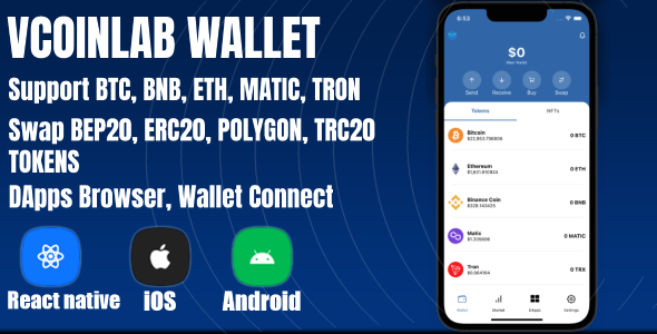 VCoinLab – Best Crypto Wallet React Native Template