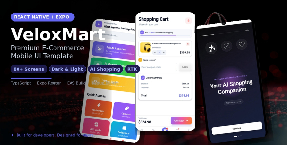 VeloxMart – React Native Expo eCommerce Mobile App Template
