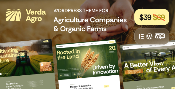 VerdaAgro – Agriculture Companies  Organic Farms WordPress Theme