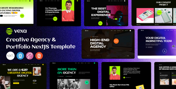 Vexa – Creative Agency  Portfolio NextJS Template
