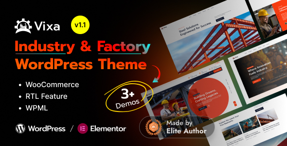 Vixa – Industry  Factory WordPress Theme
