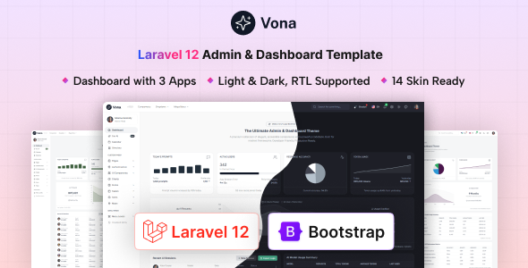 Vona – Laravel 12 Minimal Admin  Dashboard Template