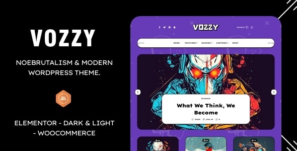 Vozzy – Modern  Neobrutalism WordPress  Theme
