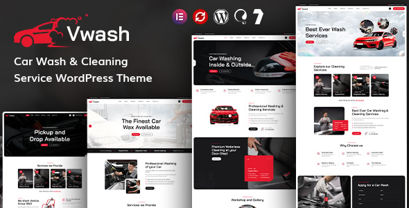 Vwash – Car Wash  Cleaning Service WordPress Theme