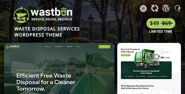 Wastbin – Waste Disposal  Recycling Services WordPress Theme