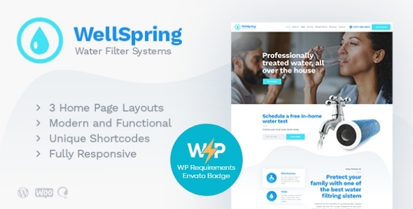 WellSpring | Aqua Filters  Drinking Water Delivery WordPress Theme