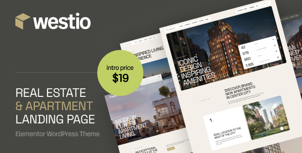 Westio – Real Estate  Apartment Landing Page WordPress Theme