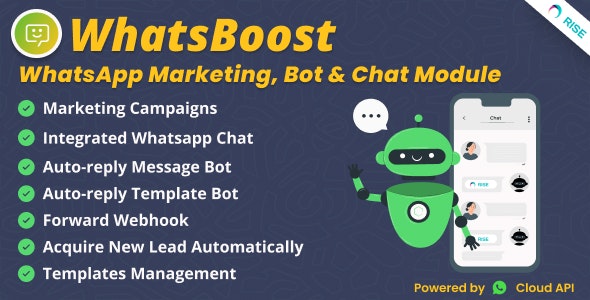 WhatsBoost – WhatsApp Marketing, Bot  Chat Plugin for Rise CRM
