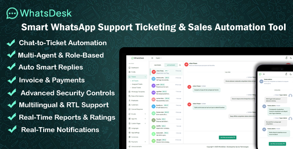 WhatsDesk – Smart WhatsApp Support Ticketing  Sales Automation Tool