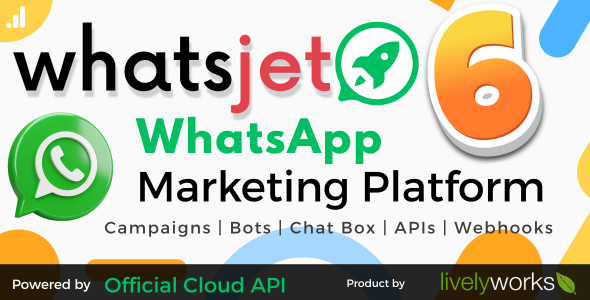 WhatsJet SaaS – A WhatsApp Marketing Platform with Bulk Sending, Campaigns, Chat Bots  CRM [Extended License]